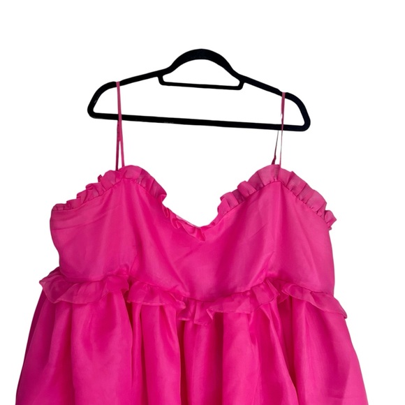 Selkie Sz 5X The Cali Rosebud Babydoll Organza Dress Hot Pink - Picture 8 of 14